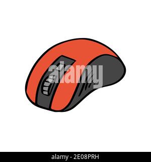 Computer mouse on a white background. Freehand drawing. Vector isolated illustration. Stock Vector