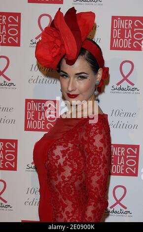 Dita Von Teese attending the Sidaction Gala Dinner 2012 (Diner de la Mode pour le SIDA) for MAC Aids Fund, held at the Pavillon d'Armenonville in Paris, France on January 26, 2012. Photo by Marco Vitchi/ABACAPRESS.COM Stock Photo