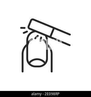Sawing nails color line icon. Isolated vector element. Stock Vector
