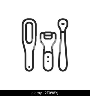 Pedicure Instruments Color Line Icon. Tools: Foot File, Scrubber, Shaver  Hard Skin Remover. Feet Care. Nail Service Stock Vector - Illustration of  isolated, collection: 157765276