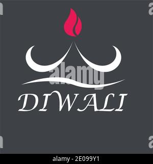 Vector logo illustration on the theme of the traditional celebration of happy diwali Stock Vector