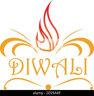 Vector logo illustration on the theme of the traditional celebration of happy diwali Stock Vector