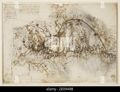 Leonardo da Vinci - A scheme for a canal to bypass the Arno c.1503-4. Stock Photo