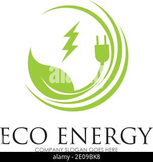 Eco energy logo template vector icon illustration Stock Vector