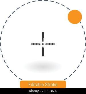 crosshair vector icon editable stroke outline icons for web and mobile Stock Vector