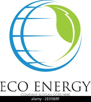 Eco energy logo template vector icon illustration Stock Vector