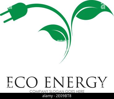 Eco energy logo template vector icon illustration Stock Vector