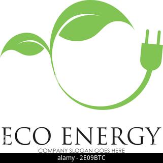 Eco energy logo template vector icon illustration Stock Vector