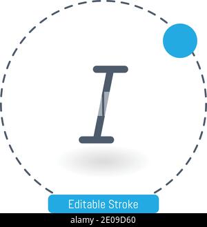italic vector icon editable stroke outline icons for web and mobile Stock Vector