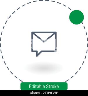 private message vector icon editable stroke outline icons for web and mobile Stock Vector