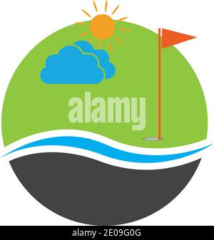 Golf Sport Logo Design Template, vector Illustration Stock Vector