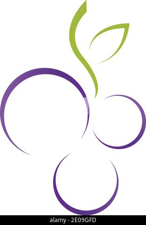 Grapes icon vector illustration design template Stock Vector