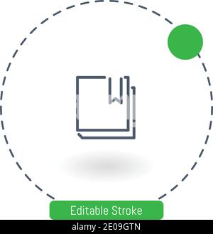 marked book vector icon editable stroke outline icons for web and mobile Stock Vector