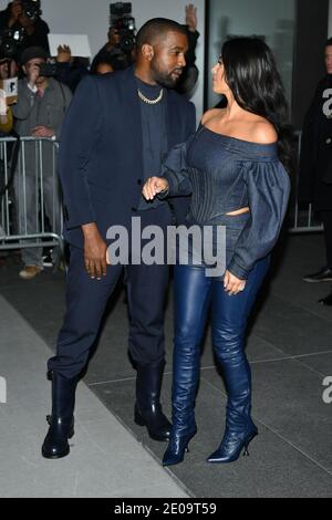 Kim Kardashian and Kanye West arrive at the Roc-Nation Pre-Grammy party ...