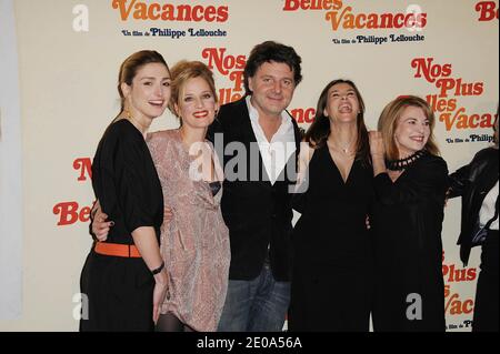 Julie Gayet, Julie Bernard, Philippe Lellouche, Vanessa Demouy and Nicole Calfan attending the premiere of 'Nos Plus Belles Vacances' at Gaumont Marignan theater in Paris, France in February 13, 2012. Photo by Giancarlo Gorassini/ABACAPRESS.COM Stock Photo