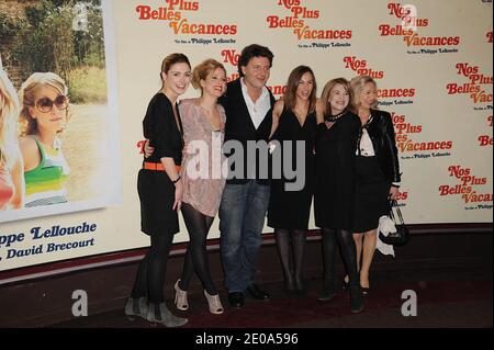 Julie Gayet, Julie Bernard, Philippe Lellouche, Vanessa Demouy and Nicole Calfan attending the premiere of 'Nos Plus Belles Vacances' at Gaumont Marignan theater in Paris, France in February 13, 2012. Photo by Giancarlo Gorassini/ABACAPRESS.COM Stock Photo