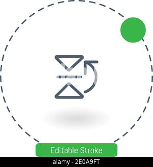 flip vector icon editable stroke outline icons for web and mobile Stock Vector