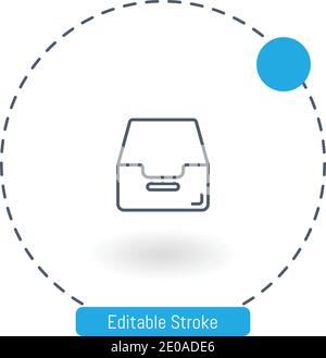 inbox vector icon editable stroke outline icons for web and mobile Stock Vector