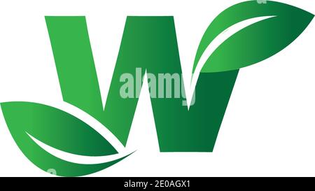 Letter W Leaf Logo Design Vector Template Stock Vector