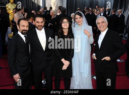 Asghar Farhadi, Peyman Moadi, Leyla Hatami and Mahmoud Kalari arriving at the 84th Annual Academy Awards, held at the Kodak Theatre in Los Angeles, CA, USA on February 26, 2012. Photo by Lionel Hahn/ABACAPRESS.COM Stock Photo