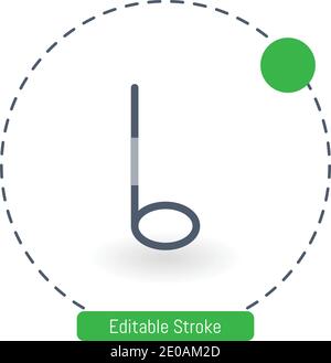 quarter vector icon editable stroke outline icons for web and mobile Stock Vector