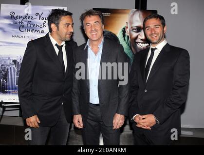 Actor Francois Cluzet and directors Eric Toledano and Olivier Nakache attend the premiere of 'The Intouchables' premiere at Alice Tully Hall in New York City, NY, USA on March 1, 2012. Photo by Charles Guerin/ABACAPRESS.COM Stock Photo