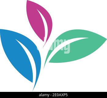 leaf green nature health logo and symbols Stock Vector Image & Art - Alamy