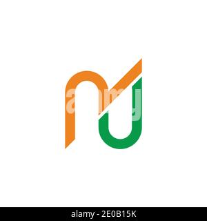 abstract letter RN simple geometric line logo vector Stock Vector