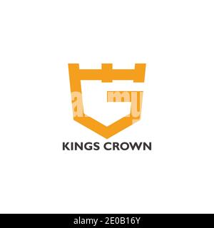 letter g kings crown simple geometric logo vector Stock Vector