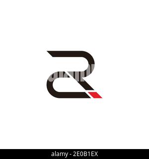 abstract letter R2 simple geometric line logo vector Stock Vector