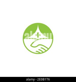 hand care plus medical herbs medical symbol logo vector Stock Vector
