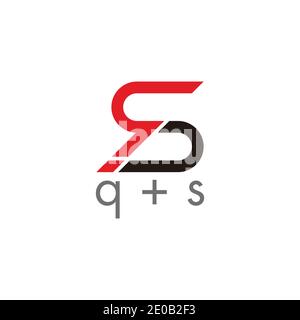 abstract letter qs simple geometric link logo vector Stock Vector