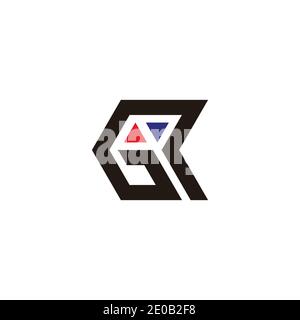 letter gr simple geometric line arrows triangle logo vector Stock Vector