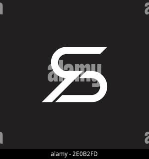 abstract letter qs slice simple flat geometric logo vector Stock Vector