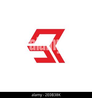 letter nr simple abstract simple flat geometric logo vector Stock Vector