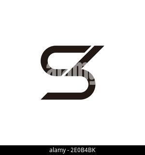 abstract letter sb slice simple flat geometric logo vector Stock Vector