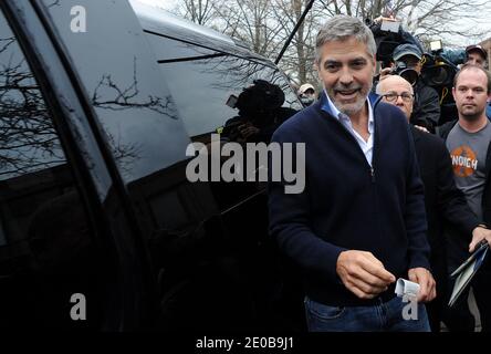 US actor George Clooney is being released from prison to the 2nd District police station after a demonstration outside of the Sudan Embassy in Washington, DC, on March 16, 2012. Photo by Olivier Douliery/ABACAPRESS.COM Stock Photo