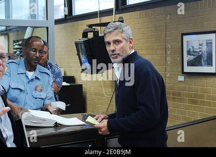 US actor George Clooney is being released from prison to the 2nd District police station after a demonstration outside of the Sudan Embassy in Washington, DC, on March 16, 2012. Photo by Olivier Douliery/ABACAPRESS.COM Stock Photo