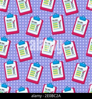 to do list board seamless pattern vector illustration Stock Vector