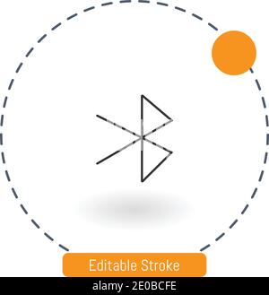 bluetooth vector icon editable stroke outline icons for web and mobile Stock Vector