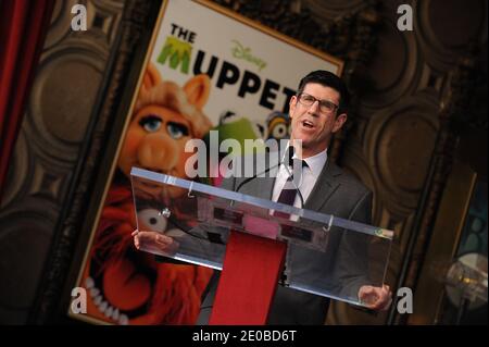 Walt Disney Studios President Rich Ross speaks at the ceremony where The Muppets are honored with a star on the Hollywood Walk of Fame in front of El Capitan Theatre in Los Angeles, CA, USA on March 20, 2012. Photo by Lionel Hahn/ABACAPRESS.COM Stock Photo