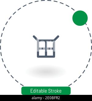 Unboxing vector icon editable stroke outline icons for web and mobile Stock Vector