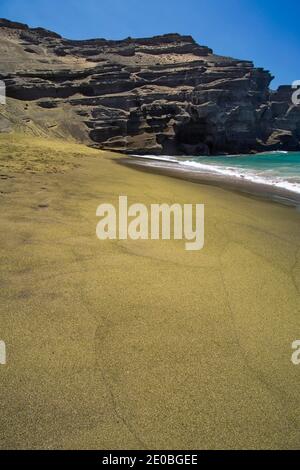 Big island green sand beach in Hawaii Stock Photo - Alamy