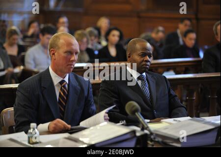 Judge Douglas McKeon presides the first hearing in the civil case against former IMF director Dominique Strauss-Kahn.The proceeding is likely to deal with complex laws that shield diplomats from prosecution and lawsuits in their own countries. (R) Nafissatou Diallo's attorney Kenneth Thompson in the Bronx on March 28, 2012. Photo by Stan Honda/Pool/ABACAPRESS.COM Stock Photo