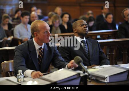 Judge Douglas McKeon presides the first hearing in the civil case against former IMF director Dominique Strauss-Kahn.The proceeding is likely to deal with complex laws that shield diplomats from prosecution and lawsuits in their own countries. (R) Nafissatou Diallo's attorney Kenneth Thompson in the Bronx on March 28, 2012. Photo by Stan Honda/Pool/ABACAPRESS.COM Stock Photo