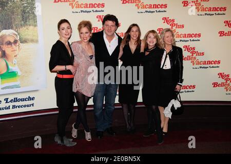 Julie Gayet, Philippe Lellouche, Julie Bernard, Nicole Calfan, Vanessa Demouy,Arielle Semeroff, attending the 'Nos plus belles vacances' Photocall, before the premiere in Paris, held at the Gaumont Marignan in Paris, France on February 13, 2012. Photo by ABACAPRESS.COM Stock Photo