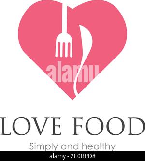 Love Food Logo vector illustration design Template Stock Vector