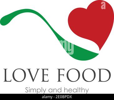 Love Food Logo vector illustration design Template Stock Vector