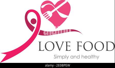 Love Food Logo vector illustration design Template Stock Vector