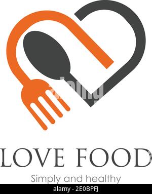 Love Food Logo vector illustration design Template Stock Vector